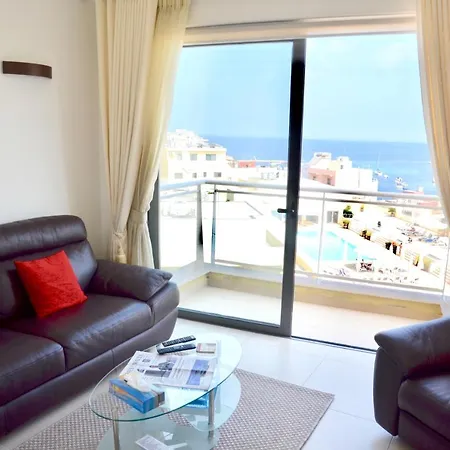 Apartment With 2 Bedrooms In Wied Ilghajn With Wonderful Sea View Shared Pool Balcony *