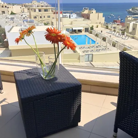 Apartment With 2 Bedrooms In Wied Ilghajn With Wonderful Sea View Shared Pool Balcony *